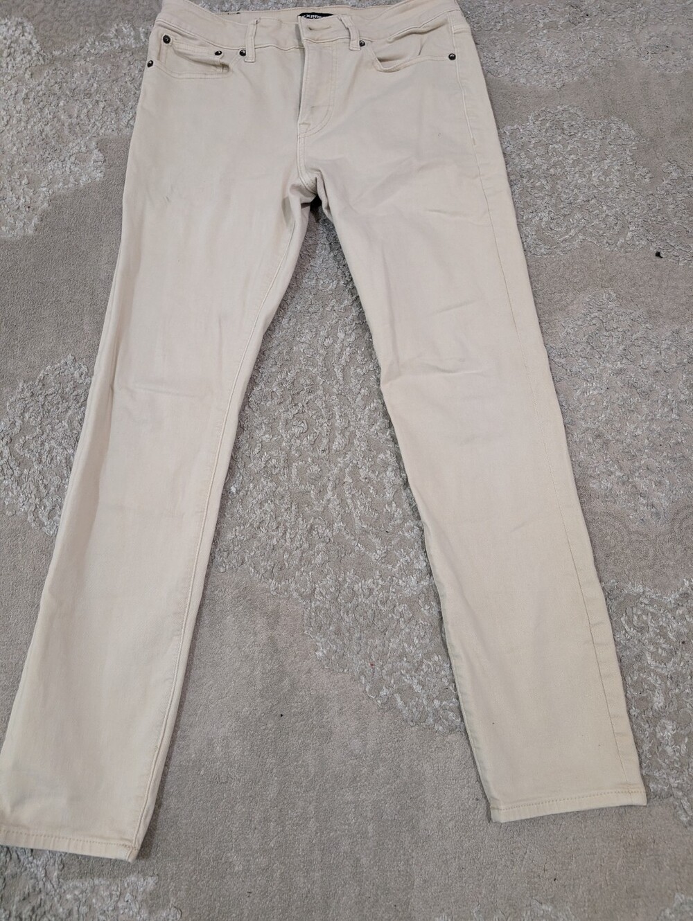 Express Cream Straight-Leg Jeans